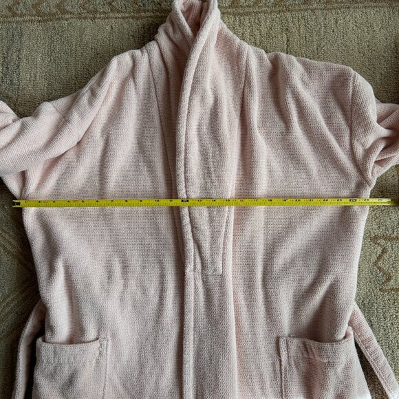 Haven Blush Pink Cotton Terrycloth Spa Robe – Belted Lounge Robe, Women's L - Picture 8 of 12